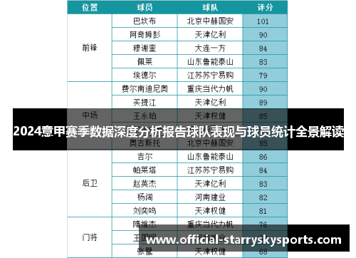 2024意甲赛季数据深度分析报告球队表现与球员统计全景解读