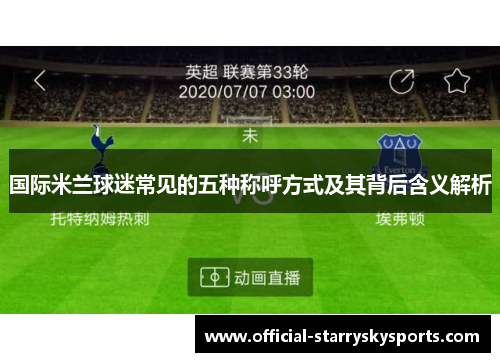 国际米兰球迷常见的五种称呼方式及其背后含义解析