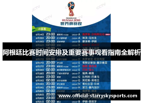 阿根廷比赛时间安排及重要赛事观看指南全解析